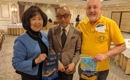 Luiz Maggio, um dos fundadores do Rotary Club de Ribeirão Preto-Califórnia, visita o Japão
