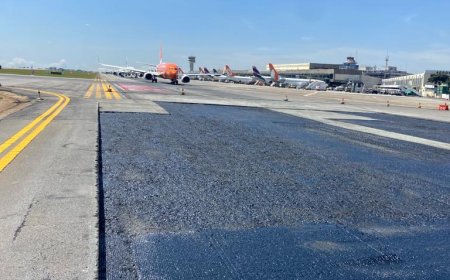Aeroporto de Congonhas recebe obras de repavimentação das pistas de taxiamento