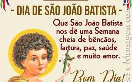 Hoje tem procissão e missa em homenagem a São João Batista.