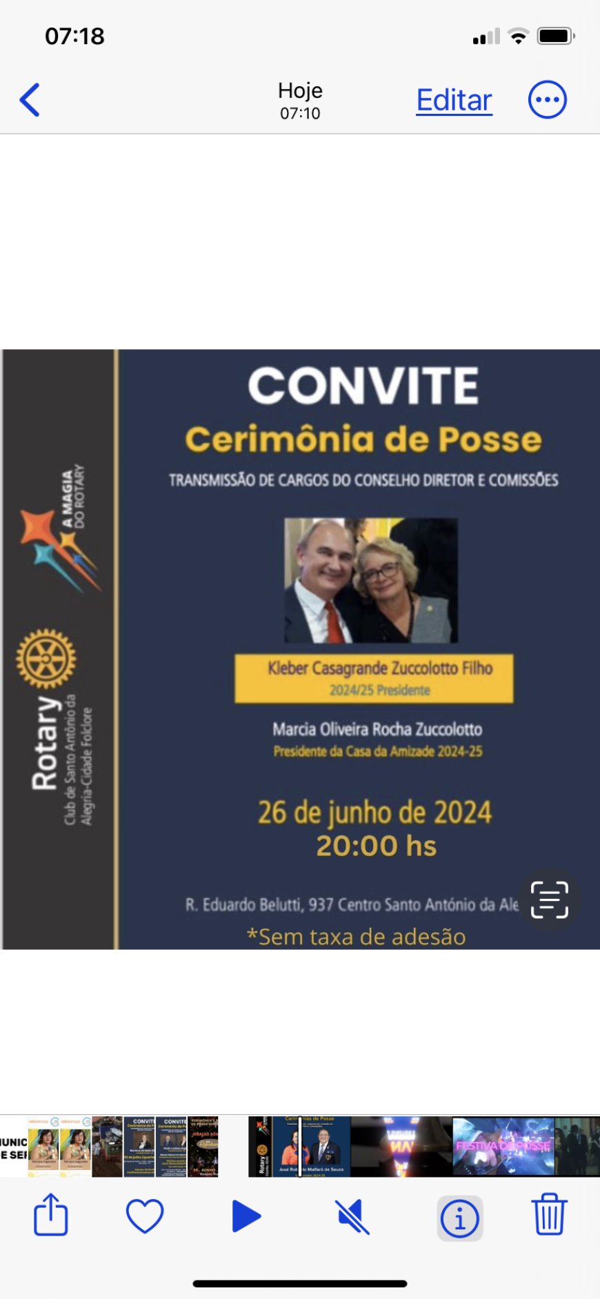 Hoje a magia acontece em Santo Antônio da Alegria, Distrito 4540 do Rotary