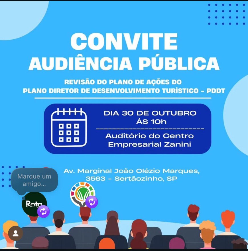 Comtur Sertãozinho convida população para audiência pública