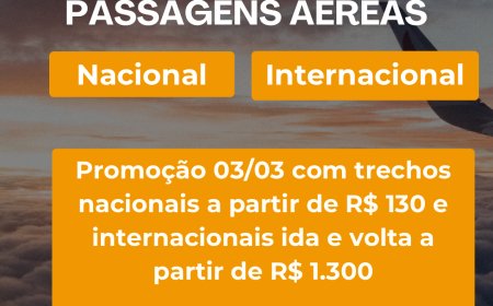 GOL lança promoção 03/03 com trechos nacionais a partir de R$ 130 e internacionais ida e volta a partir de R$ 1.300